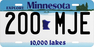MN license plate 200MJE