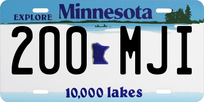 MN license plate 200MJI