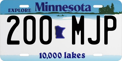 MN license plate 200MJP