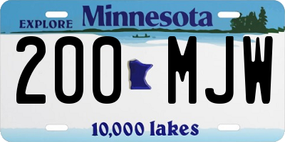 MN license plate 200MJW