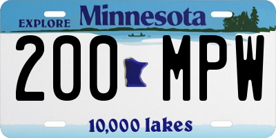 MN license plate 200MPW