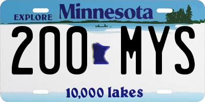 MN license plate 200MYS