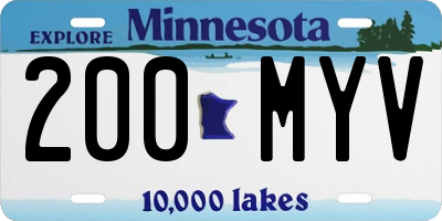 MN license plate 200MYV
