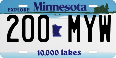MN license plate 200MYW