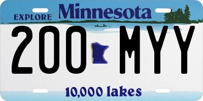 MN license plate 200MYY