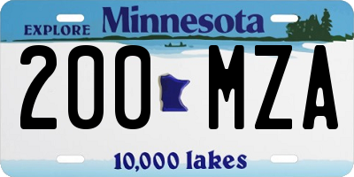 MN license plate 200MZA
