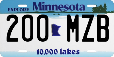 MN license plate 200MZB