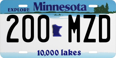 MN license plate 200MZD