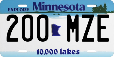 MN license plate 200MZE