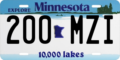 MN license plate 200MZI