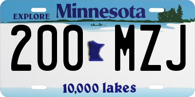 MN license plate 200MZJ
