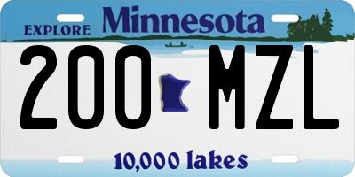 MN license plate 200MZL