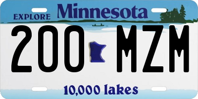 MN license plate 200MZM