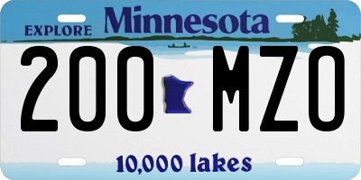 MN license plate 200MZO