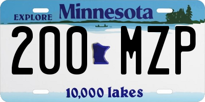 MN license plate 200MZP