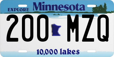 MN license plate 200MZQ