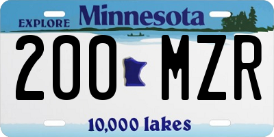 MN license plate 200MZR