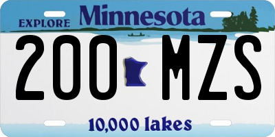 MN license plate 200MZS