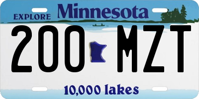 MN license plate 200MZT