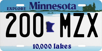 MN license plate 200MZX