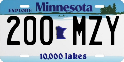 MN license plate 200MZY