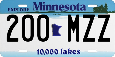 MN license plate 200MZZ