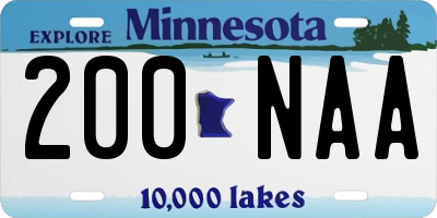 MN license plate 200NAA