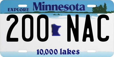 MN license plate 200NAC