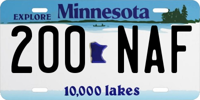 MN license plate 200NAF
