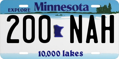 MN license plate 200NAH
