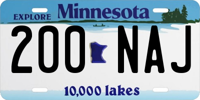 MN license plate 200NAJ
