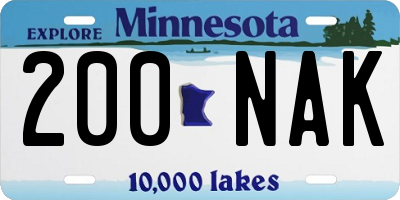 MN license plate 200NAK