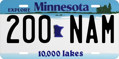 MN license plate 200NAM