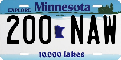 MN license plate 200NAW