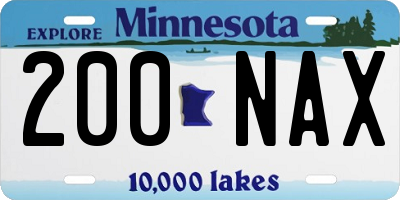 MN license plate 200NAX