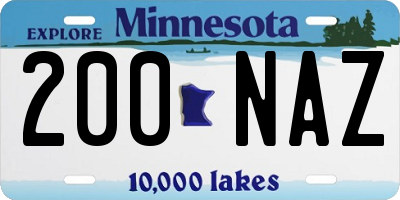 MN license plate 200NAZ