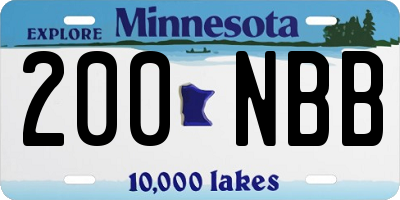 MN license plate 200NBB