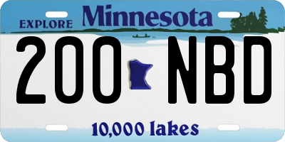 MN license plate 200NBD