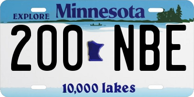 MN license plate 200NBE