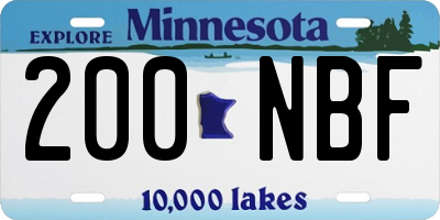 MN license plate 200NBF