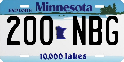 MN license plate 200NBG