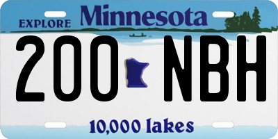 MN license plate 200NBH