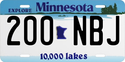 MN license plate 200NBJ