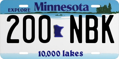 MN license plate 200NBK