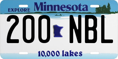 MN license plate 200NBL