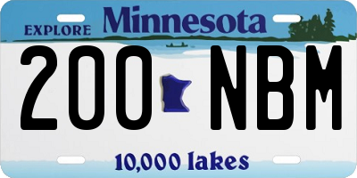 MN license plate 200NBM