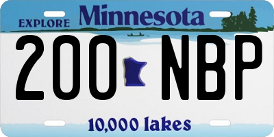 MN license plate 200NBP