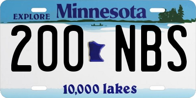 MN license plate 200NBS
