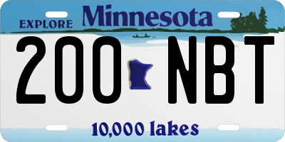 MN license plate 200NBT