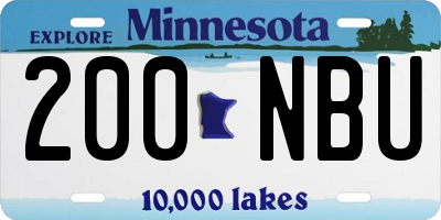 MN license plate 200NBU